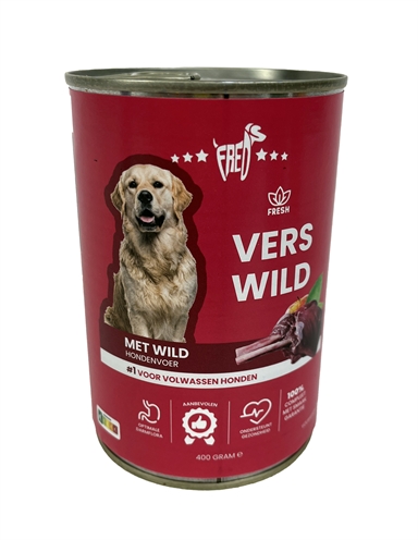 FREDS Hondenvoeding Blik Vers Wild 12X400 gr – Hoog vochtgehalte