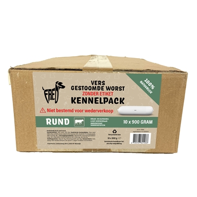FREDS hondenworst Rund 10x900 gr – Tarwe- en glutenvrij