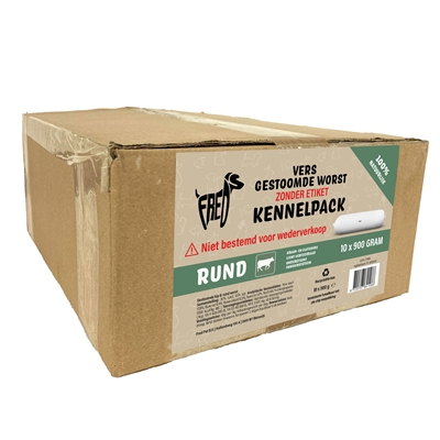 FREDS hondenworst Rund 10x900 gr – Tarwe- en glutenvrij