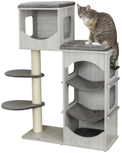 TRIXIE Krabpaal Adriano Grijs 78×38×118 cm – Kattenkrabpaal