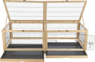 TRIXIE Indoor Verblijf Cavia's en Konijnen 150×50×60 cm – Hout/Metaal