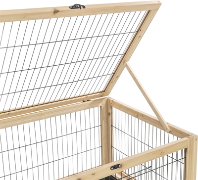 TRIXIE Indoor Verblijf Cavia's en Konijnen 150×50×60 cm – Hout/Metaal