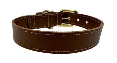 SAZZZ Hondenhalsband Braveheart Classic Leer Bruin 22×1,5 cm – Verstelbaar