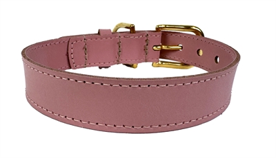 SAZZZ hondenhalsband Braveheart Classic leer roze 22×1,5 cm – verstelbaar