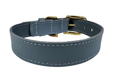 SAZZZ Halsband Hond Braveheart Classic Leer Lichtblauw 22×2,8 cm – Verstelbaar