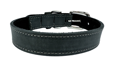 SAZZZ hondenhalsband Nomad Vintage Leer Antraciet 22-28×1,5 cm