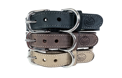 SAZZZ hondenhalsband Nomad Vintage Leer Antraciet 22-28×1,5 cm