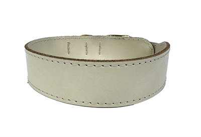 SAZZZ Hondenhalsband Pioneer Classic Creme 32-39×3 cm – Leer