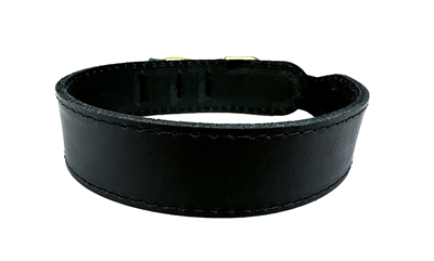 SAZZZ Hondenhalsband Pioneer Classic Hoogwaardig leer, verstelbaar met gesp - Zwart - 42-50 x 3,5 cm
