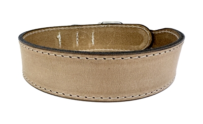SAZZZ Hondenhalsband Boho Vintage Leer Beige 32-39×3 cm – Stylish