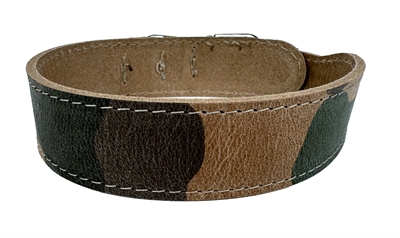 SAZZZ Hondenhalsband Boho Vintage Leer Camouflage 32-39×3 cm