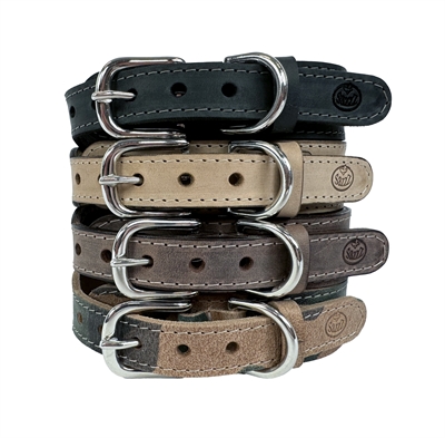 SAZZZ Hondenhalsband Boho Vintage Leer Camouflage 32-39×3 cm