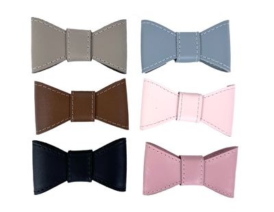 SAZZZ Vlinderstrik Leer Taupe L 3×3 cm – Voor Halsband 3 cm