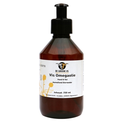 DE GROENE OS Vis Omega Hond/Kat 250 ml – Essentiële vetzuren