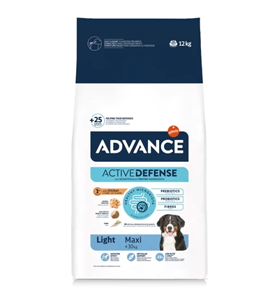 ADVANCE hondenvoer Maxi Light 12 kg – laag in vet, rijk aan eiwit
