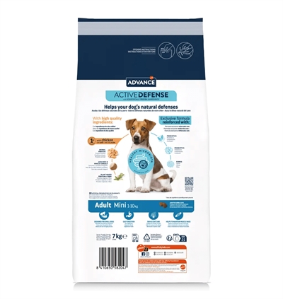 ADVANCE Hondenvoer Mini Adult - Voor kleine rassen, licht verteerbaar & met Omega 3/6 - 7 kg