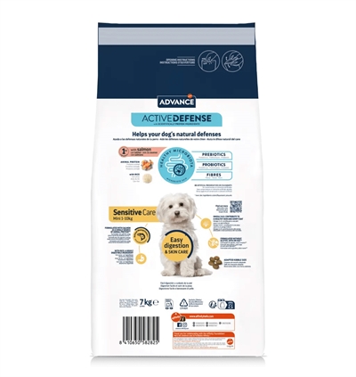 ADVANCE Hondenvoer Mini Sensitive | Eén eiwitbron (zalm), makkelijk verteerbaar voor kleine honden - 7 kg