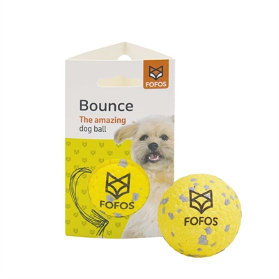 FOFOS hondenspeelgoed Super Stuiterbal 7×7×7 cm – Geel