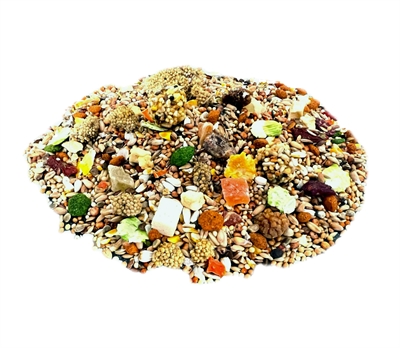 HARECO Voer voor Pyrrhura PYRRHURA SELECT met pellets | Gevarieerd zaadmengsel met fruitblokjes - 5 kg