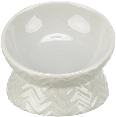 TRIXIE Verhoogde Voerbak Waterbak Keramiek Licht Taupe 150 ml – 13 cm