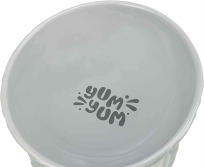 TRIXIE Verhoogde voer- en waterbak Keramiek Ergonomisch verhoogd - Grijs - 350 ml