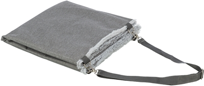 TRIXIE Reisdeken hond Amy Waterafstotend & compact met afneembare schouderriem - Grijs - 100x70 cm