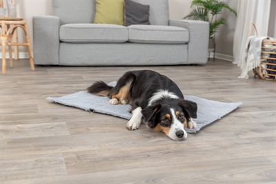 TRIXIE Reisdeken hond Amy Waterafstotend & compact met afneembare schouderriem - Grijs - 100x70 cm