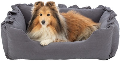 TRIXIE Hondenmand Amelie met geïntegreerd kussen en anti-slip - Donkergrijs - 60x50 cm