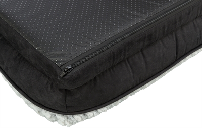 TRIXIE Hondenmand Lino Hoekig Orthopedisch met memory-effect - Zwart/Grijs - 90x65 cm