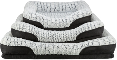 TRIXIE Hondenmand Lino Hoekig Orthopedisch met memory foam - Zwart/Grijs - 110x75 cm