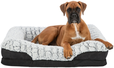 TRIXIE Hondenmand Lino Hoekig Orthopedisch met memory foam - Zwart/Grijs - 110x75 cm