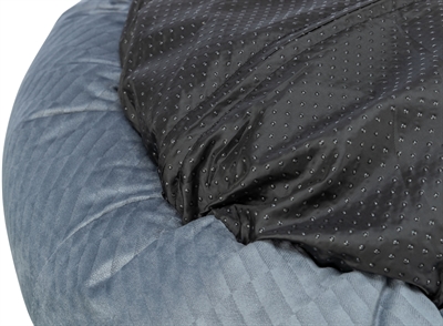 TRIXIE Hondenmand Alena Rond Zacht velours & wasbare hoes - Blauw/Grijs - Ø 50 cm