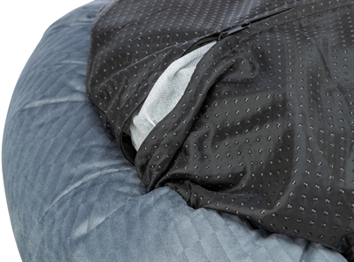 TRIXIE Hondenmand Alena Rond Zacht velours & wasbare hoes - Blauw/Grijs - Ø 50 cm