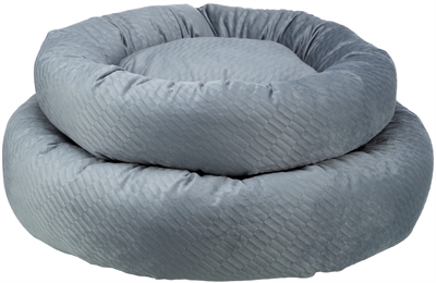 TRIXIE Hondenmand Alena Rond Zacht velours & wasbare hoes - Blauw/Grijs - Ø 50 cm