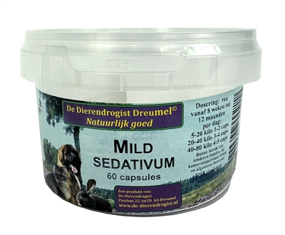 Dierendrogist Mild Sedativum Capsules 60 st – Kalmerend voor Honden