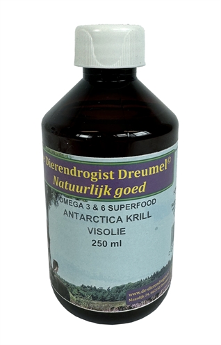 Dierendrogist Krill/Visolie 250 ml – Voedingssupplement voor honden en katten