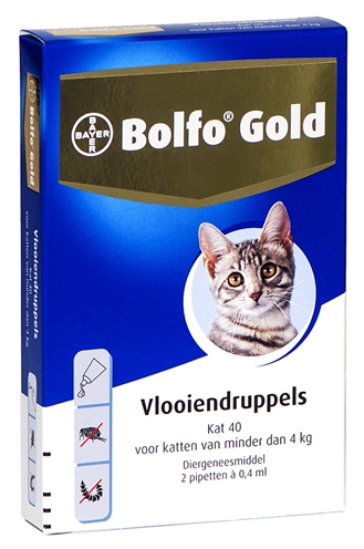 BOLFO Vlooienmiddel KAT BOLFO GOLD 40 2 PIPET – Hondvriendelijk
