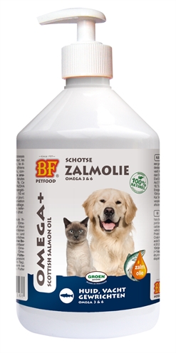 BF PETFOOD Zalmolie 500 ml – Rijk aan Omega 3 & 6 voor Honden en Katten