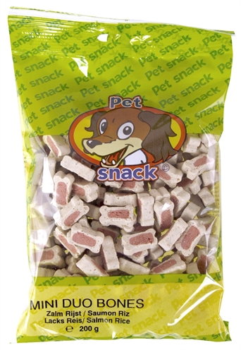 PETSNACK hondenbotjes Duo Zalm/Rijst 14×200 gr – zachte snoepjes