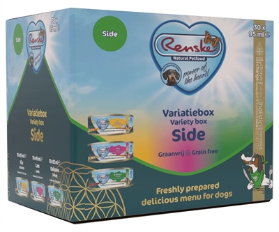 RENSKE Hondenvoer Variatiebox Graanvrij 30×95 gr – Kip, Lam, Kalkoen