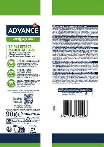 ADVANCE Hondensnack Dental Care Stick Mini - Vermindert tandplak & frisse adem - 7 st 90 g
