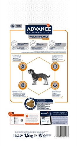 ADVANCE VETERINARY DIET hondenvoer Dog Weight Balance Mini 1,5 kg – dieetvoer