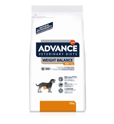 ADVANCE VETERINARY DIET hondenvoer Dog Weight Balance Mini 1,5 kg – dieetvoer