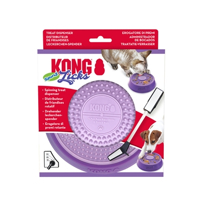 KONG Hondenspeeltje KONG Licks Spinz Paars 15×15 cm – Innovatief en uitneembaar