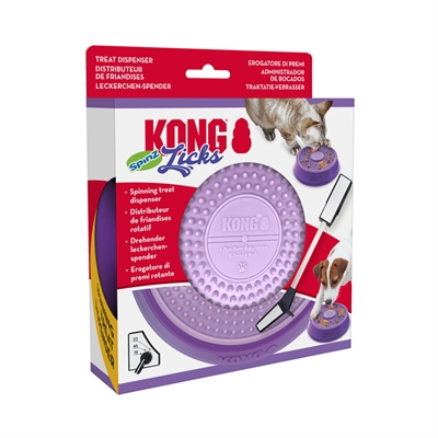 KONG Hondenspeeltje KONG Licks Spinz Paars 15×15 cm – Innovatief en uitneembaar