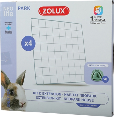 ZOLUX Konijn Uitbreidingsset Gaaspanelen 35×35 cm – 4 st eco-vriendelijk