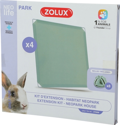 ZOLUX Konijn Uitbreidingsset Neopark 35×35 cm – Gesloten Panelen 4 st