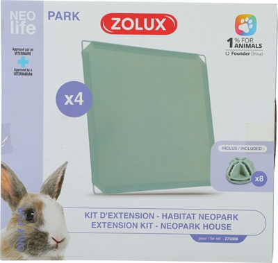ZOLUX Konijn Uitbreidingsset Neopark 35×35 cm – Gesloten Panelen 4 st