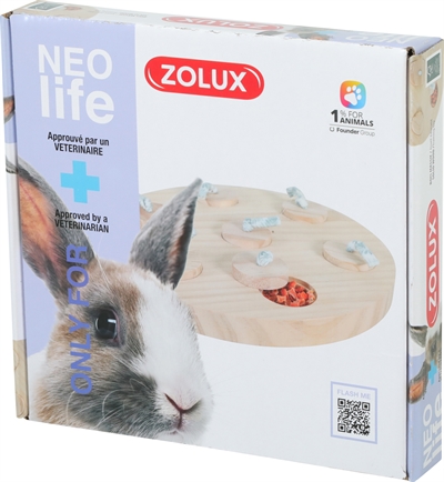 ZOLUX Neolife Treat Tray Konijn Hout 23×23 cm – Eco-vriendelijk