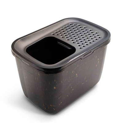 SAVIC Kattenbak Hop In Marble 58,8×39×39,5 cm – Zwart/Goud